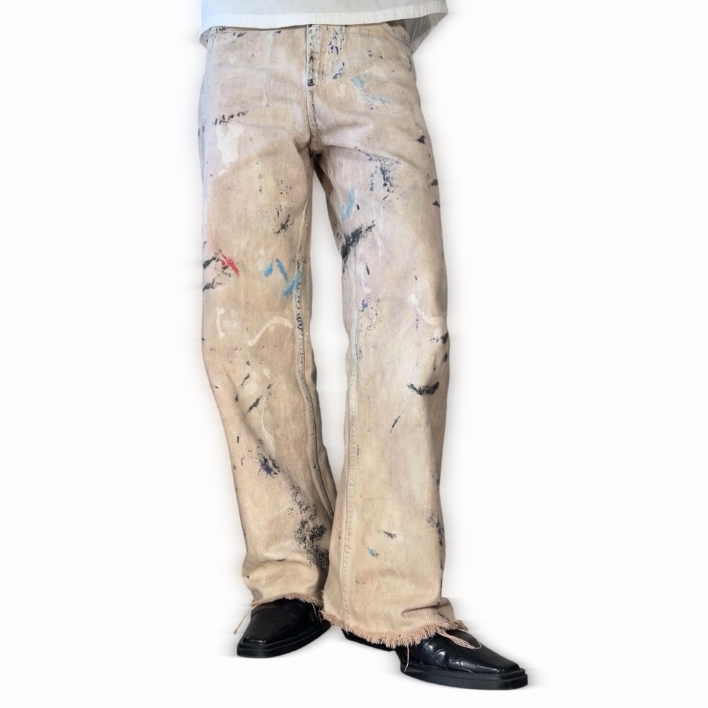 Zara Reworked – After the War painting wide leg size 24